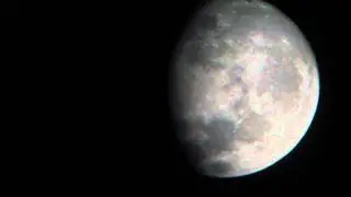 A view to the Moon (Nikon ED Fieldscope 82mm + 30x magnification eyecup +  Canon 7D)