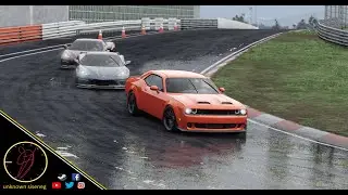 Project CARS 3 Dodge Challenger SRT Hellcat Redeye racing at N&uuml;rburgring w/ Rain - Race replay (PC3)