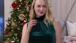 Susan Graver Stretch Velvet Sleeveless Turtleneck Top on QVC