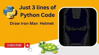 Draw Iron Man Helmet Sketch in Python | Just 3 lines of Python Code | Turtle graphics.
