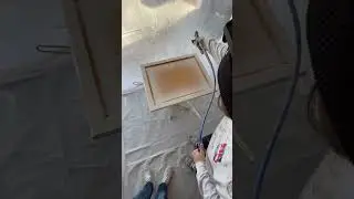 Maple cabinet door primed, finished with Sherwin Williams Proclassic Semi-gloss! 🚪🎨