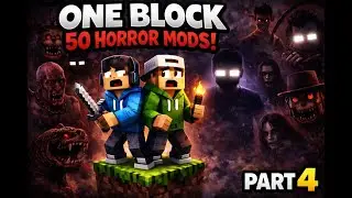 HEROBRINE Finally Appeared&hellip; | ONE BLOCK with 50 HORROR MODS (Part 4)#minecraft #part4