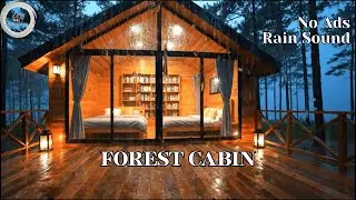 NO ADS Cozy Forest Cabin Rain & Distant Thunder | Sleep, Study, Relax. #sleepaid #rainsound