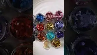 Hexagonal chunks/glitter #resinart #chunks #glitter