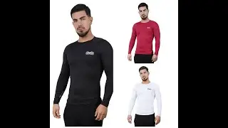Polo de Compresi&oacute;n Manga Larga Pack x 3 Negro Rojo Blanco | Ropa Deportiva Hombre  | Muscle Museum