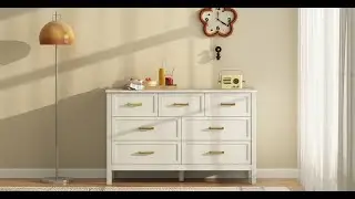 Riumlore Dorien Modern Farmhouse White 6-Drawer Dresser Assembly Instruction