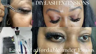 D.I.Y EYELASH EXTENSIONS AT HOME | WISPY VOLUME SET | AMAZON LASH SET UNDER $10 | BEGINNER FRIENDLY