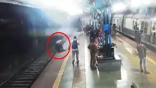 Watch: RPF Jawan Saves Life Of Woman Who Fell Into Train Track - Sakshi Post
