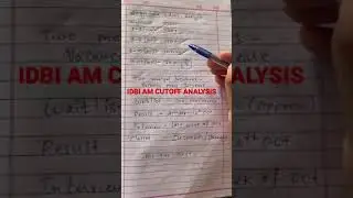 IDBI AM PGDBF CUTOFF ANALYSIS