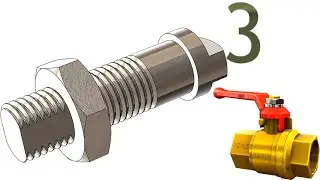 3-Project 54| Ball Valve 1|SolidWorks Tutorial: stem nut sub-Assembly, animation