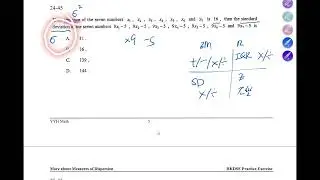 HKDSE Math 2024 Q45 Paper2 Measure of Dispersion 離差 Part2 MC Type I: Data Change  (堂上直播精華)