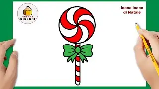 Come disegnare una caramella di Natale | Come disegnare un lecca lecca | Disegni di Natale