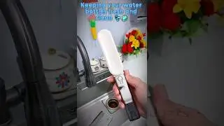 Multi-Head Knife & Spoon Cleaning Brush with Built-in Sharpener  #gadgets #shorts