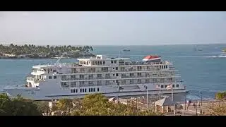 Cruise ship ACL American Patriot departs Key West dock for evening sail around the islands 21jan2026