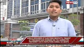 Guillo Servando, tinakot diumano ng Tau Gamma phi fraternity kaya napilitang sumali sa grupo