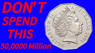 Australia coin fifty cent 2002 with out mint mark fine condition today markeet value
