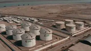 An aerial view of our Khor Al Zubair Marine Storage and Distribution Terminal