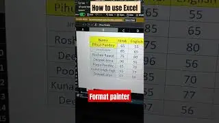 how to use 🤔 Excel format painter|| excel me format painter ka use kese kare ||Excel format painter🥺