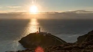 South Stack lighthouse sunset timelapse