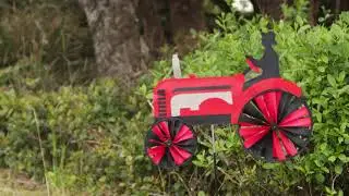Red Tractor Wind Spinner - Unique Garden D&eacute;cor