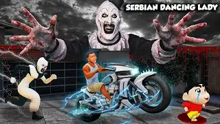 GTA V: Franklin and Shinchan Stealing Serbian Dancing Lady&rsquo;s Special Ultimate Bike in GTA 5 Telugu