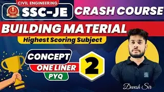 #02 Building Material | SSC JE 2022 | Crash Course | Civil Engineering🔥