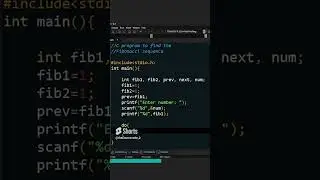 C program to find the Fibonacci sequence #c #cpp #cprogramming #fyp #fypシ #shorts #reels #viral #fyr