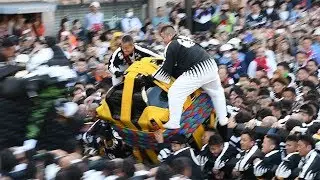 みこしぶつけ合う「鉢合わせ」最高潮　松山地方祭