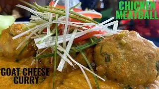 Chicken meatball with stuffed goat cheese curry | How to make Kola Urundai | chicken curry.