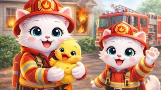 Meomeo Mother and Kitten Save a Little Duck from a Dangerous Fire 🐱🚒🔥🦆