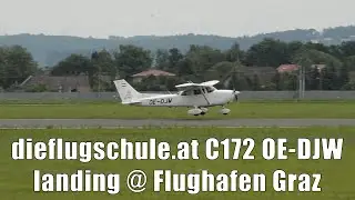 dieflugschule.at Cessna 172 landing @ Flughafen Graz | OE-DJW