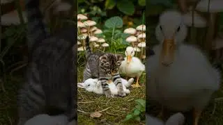 A Kitten Rushes to Save a Puppy Who Fell Into Danger Fast #cute #pets #hero