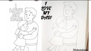 How to draw a father with his daughter / Art