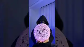 DIY Yarn Light Ball 🩷💡Cute & Easy Room Decor Idea #shorts #craft #diyhomedecor #ideas #viral #yt