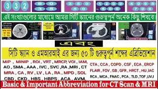 Video No:019. Basic and Important Abbreviation for CT Scan & MRI. Easy Technique for Learn CT & MRI