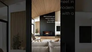 Bold contrast and warmth meet in this modern space with a black feature wall and Chama Design ethano