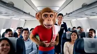 🐒✈️ Bandar Ki Pehli Flight | Funny & Emotional Animation Story is video mai | #cartoon #trending 