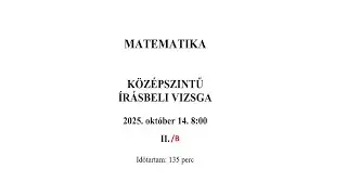 Matek középszintű érettségi 2025. október 14. II/B. rész