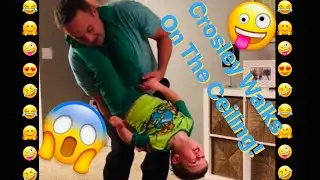 Funny Video of Boy Trying to Walk on the Ceiling