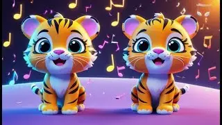 Four Tiny Tigers Jump and Run | Jungle Animal Song for Kids | Fun Nursery Rhyme and Learning