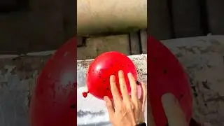 Experiment: Will a water balloon explode if it rolls down a tall building🎈💥? #balloon #experiement