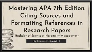 Mastering APA 7th Edition: Citing Sources and Formatting References in Research Papers