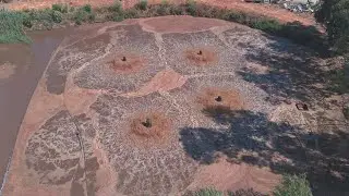 Wastewater Floating fine bubble aeration alongside surface aerators