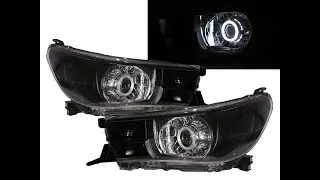 CrazyTheGod Hilux Revo AN120/AN130 MK8 2015-present Pickup CCFL Projector Headlight Black for TOYOTA