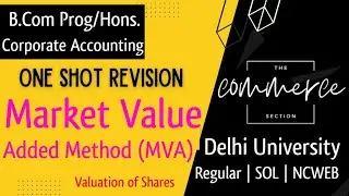 Market Value Added (MVA) Method Bcom | Theory with exam numerical | One Shot Revision  | DU SOL