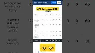 MTS answer key 2024, My score card 🥺 #shorts #sad #mts #scorecard  ssc mts answer key 2024 out