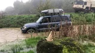 Pajero V60 first water passage, off-road