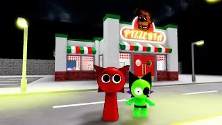 Sprunki Mroona & Baby Acid Played Freddy's Pizzeria Escape Obby in ROBLOX | Incredibox Sprunki