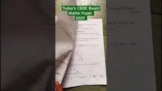 Class 10 CBSE Board Maths Question Paper 2025 | Today's Maths Paper