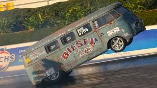 CRAZY WHEELSTANDING KOMBI RATROD SPLIT WINDOW KOMBI VW